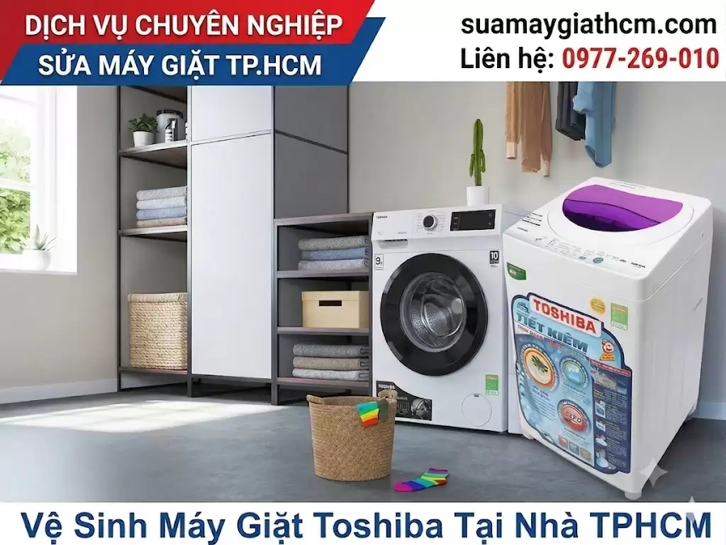 Vệ Sinh Máy Giặt Toshiba Tại Nhà TPHCM – Sạch Triệt Để Khử Mùi 100%