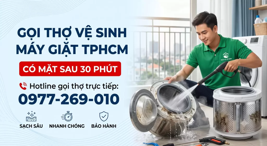 Goi Thợ Rửa Máy Giặt – Sạch Sâu 99%, Đến Ngay Sau 15 Phút