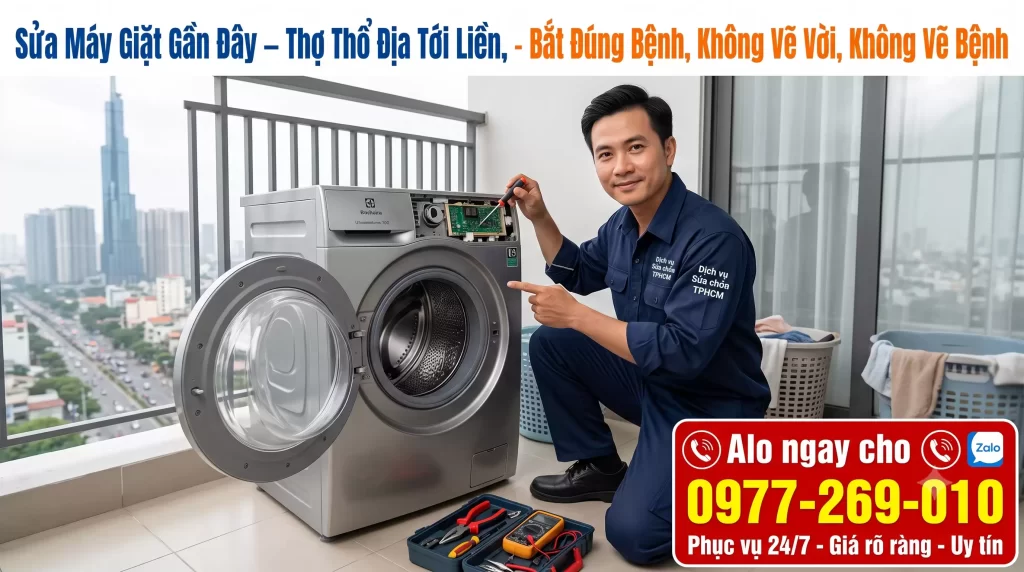 Sửa Máy Giặt Gần Đây – Thợ Thổ Địa Tới Liền, Bắt Đúng Bệnh Không Vẽ Vời