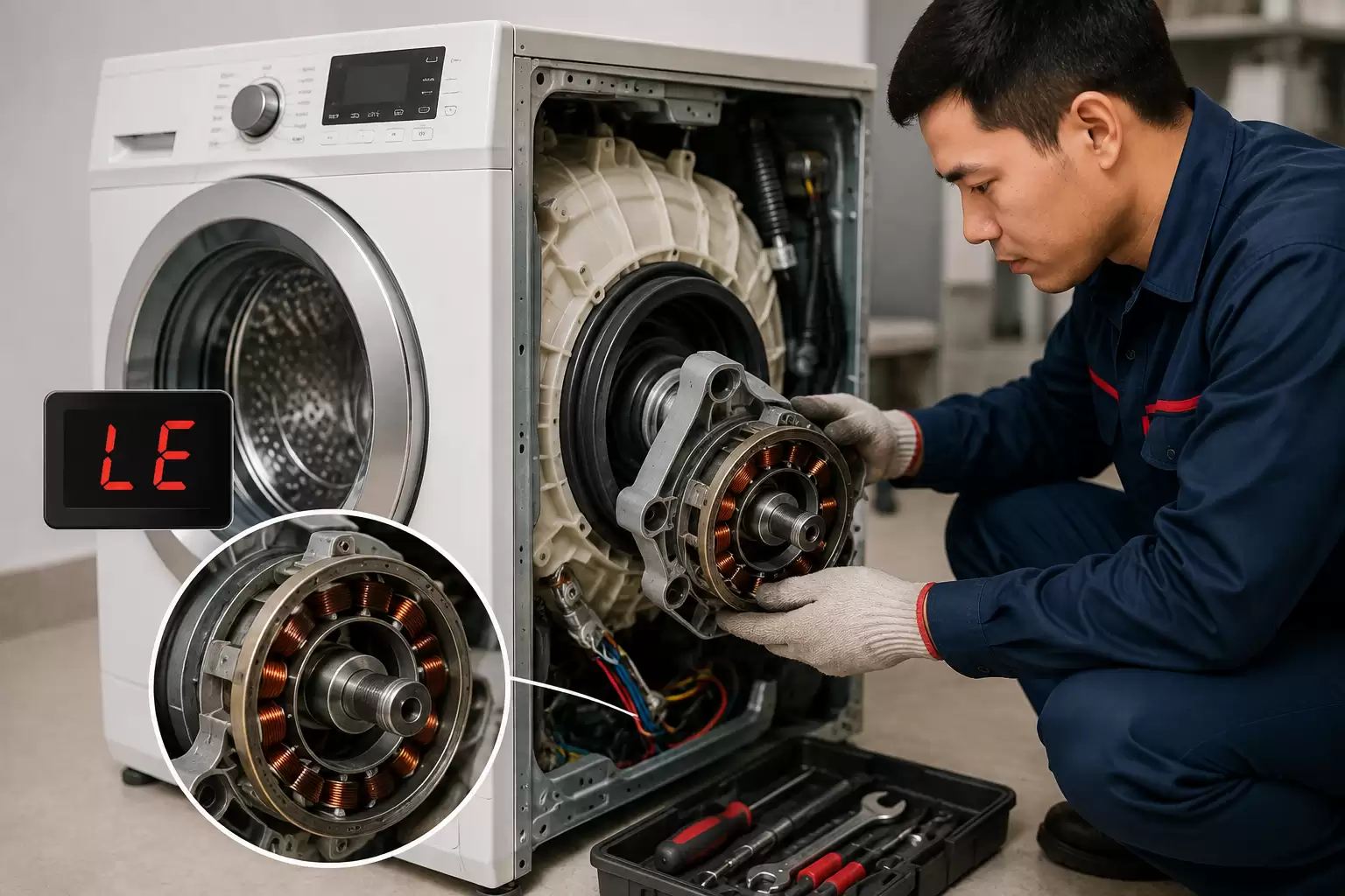 Cách Sửa Máy Giặt LG Báo Lỗi PE / Lỗi LE