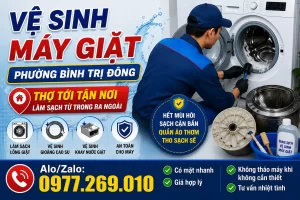 VỆ SINH MÁY SINH GIẶT PHƯỜNG BÌNH TRỊ ĐÔNG
