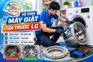 VỆ SINH MÁY GIẶT CỬA TRƯỚC LG | THÁO LÔNG XIT SẠCH BÔNG