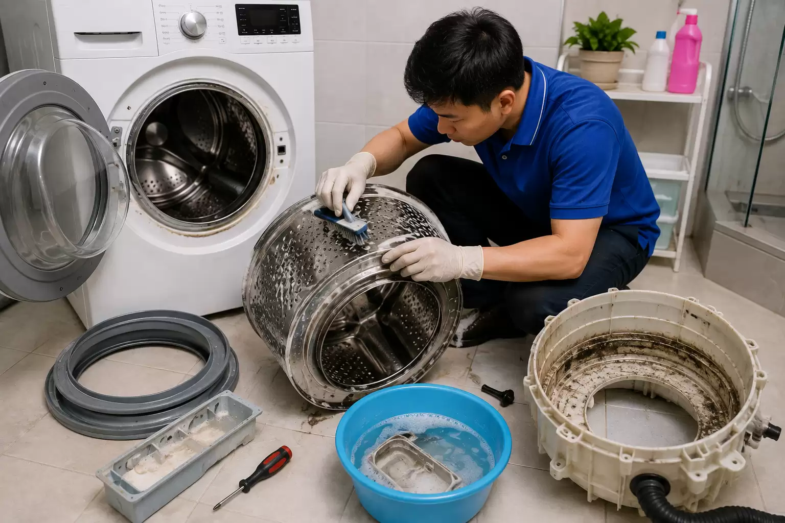Vệ Sinh Máy Giặt LG Lồng Ngang | Sạch Bong