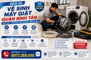Dịch Vụ Vệ Sinh Máy Giặt Quận Bình Tân Báo 1 Giá