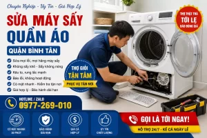 Thợ Sửa Máy Sấy Quần Áo Quận Bình Tân Tới Lẹ | Báo 1 Giá