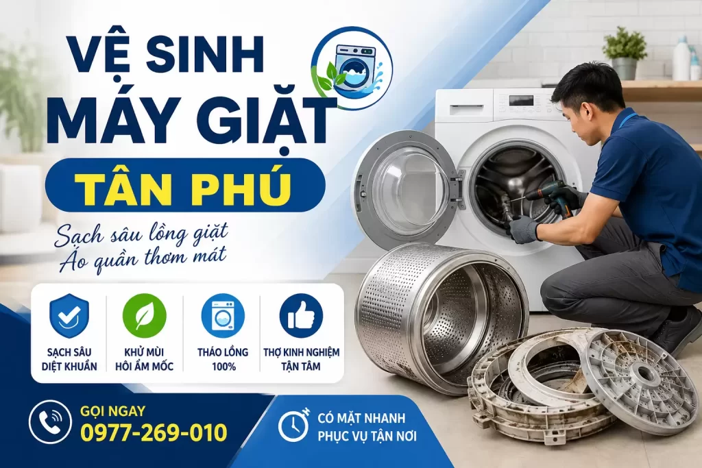 Thợ Vệ Sinh Máy Giặt Tân Phú | Tháo Lồng Xịt Rửa Sạch Bong