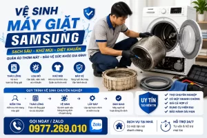 Vệ Sinh Máy Giặt Samsung | Thợ Rành Nghề Rã Lồng Sạch Bong
