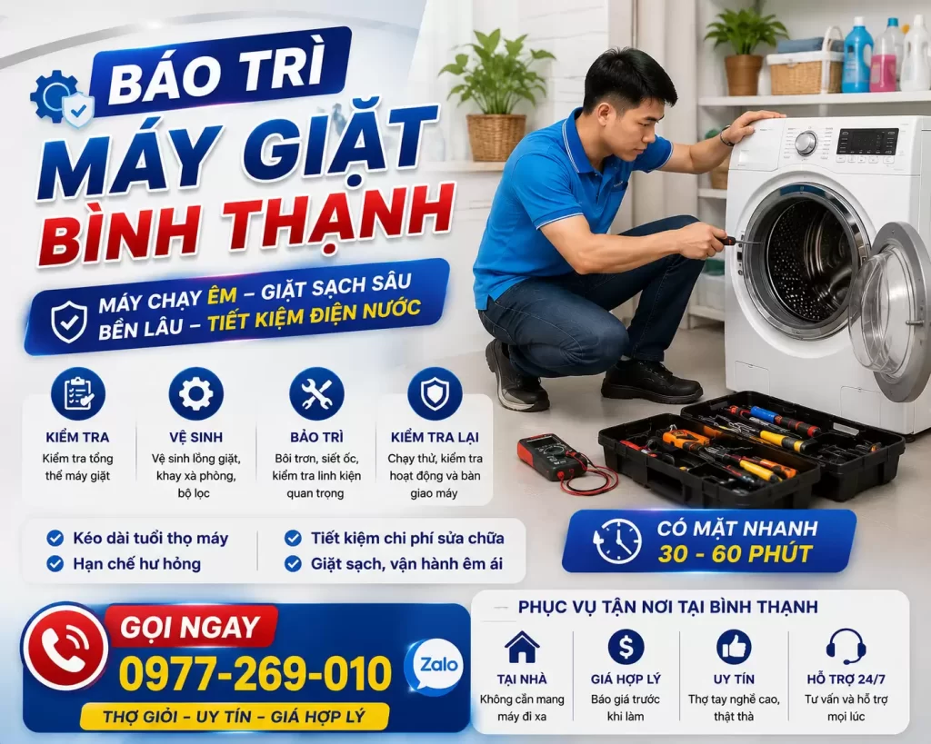 Bảo Trì Máy Giặt Bình Thạnh | Khám BệnhBáo 1 Giá