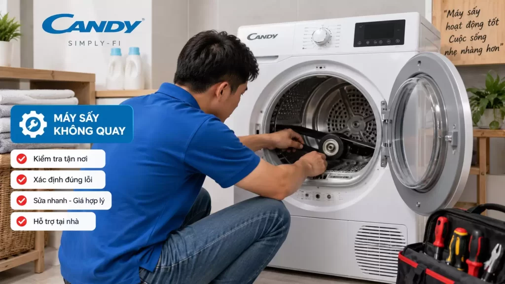 Sửa Máy Sấy Candy Không Quay Lồng | Thợ Rã Máy Đo VOM, Báo 1 Giá