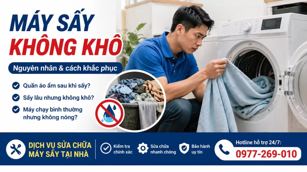 Máy Sấy Đồ Không Khô, Thổi Gió Lạnh? Thợ Rã Máy Đo Điện Báo Đúng 1 Giá