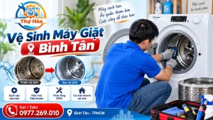 Vệ Sinh Máy Giặt Cửa Ngang Bình Tân | Chẻ Lồng Inox, Báo 1 Giá
