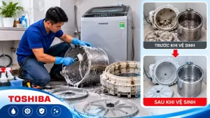 Vệ Sinh Máy Giặt Toshiba Quận Bình Tân -Thợ Rã Lồng Xit Sạch Bong