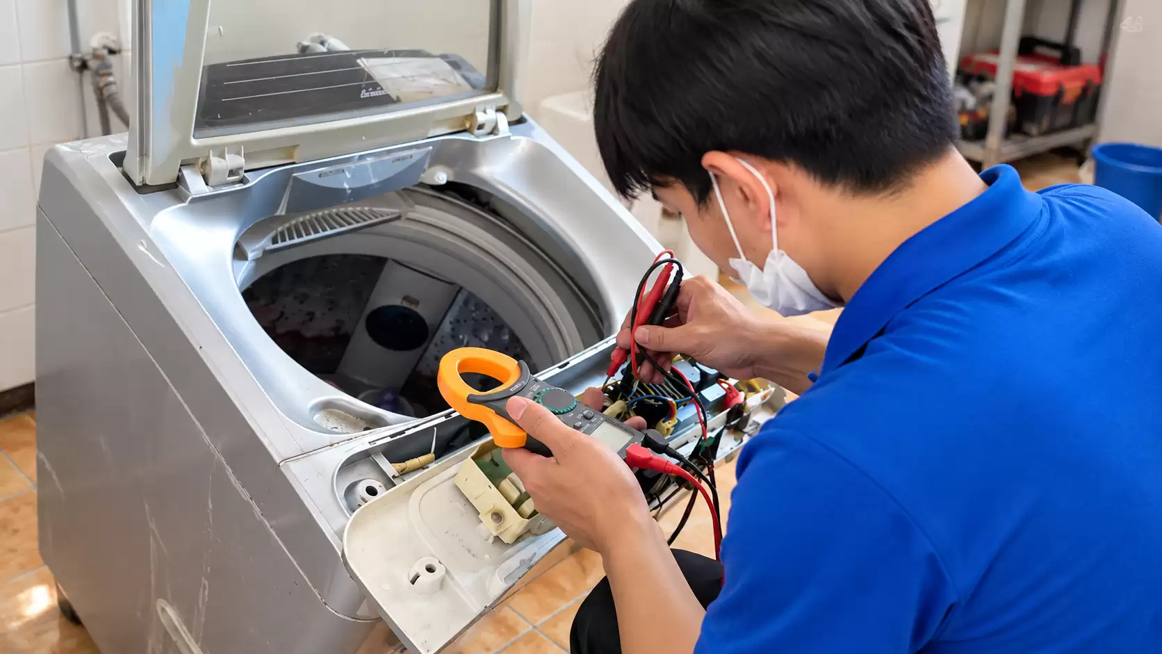 Tiệm Sửa Máy Giặt Toshiba Quận Bình Tân | Lót Bạt Đo VOM Mộc Mạc